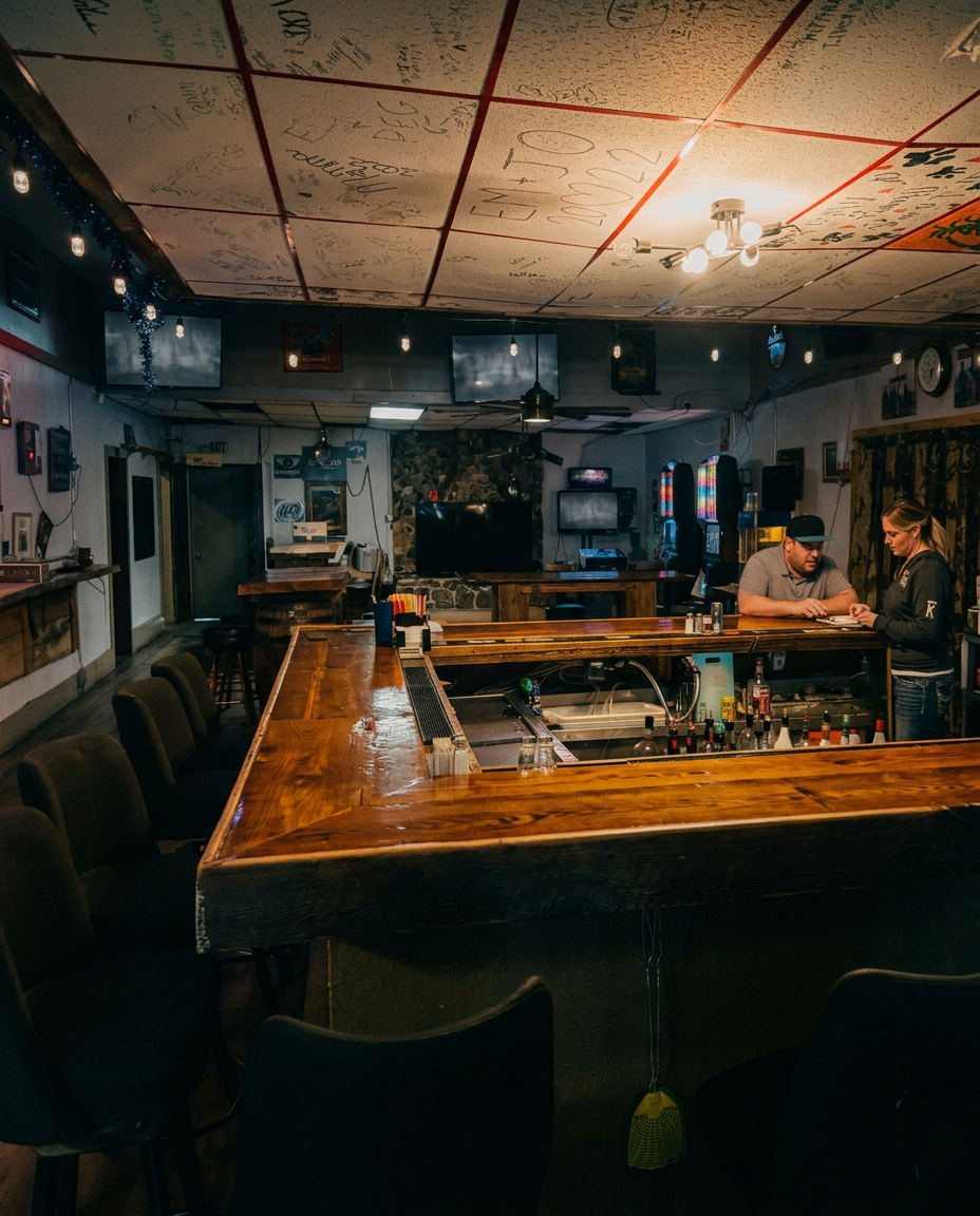 Whiskey on the rocks at the Victory bar in Edgemont